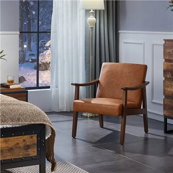 Yaheetech PU Leather Accent Chair