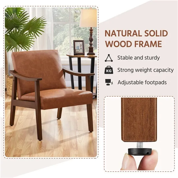 Yaheetech PU Leather Accent Chair