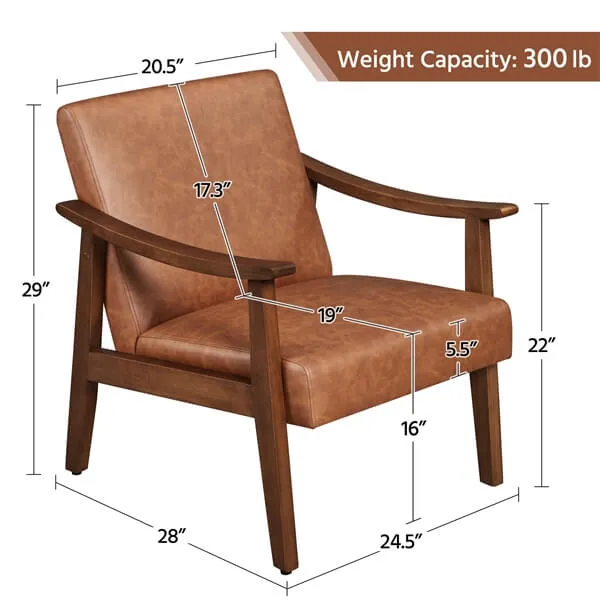 Yaheetech PU Leather Accent Chair