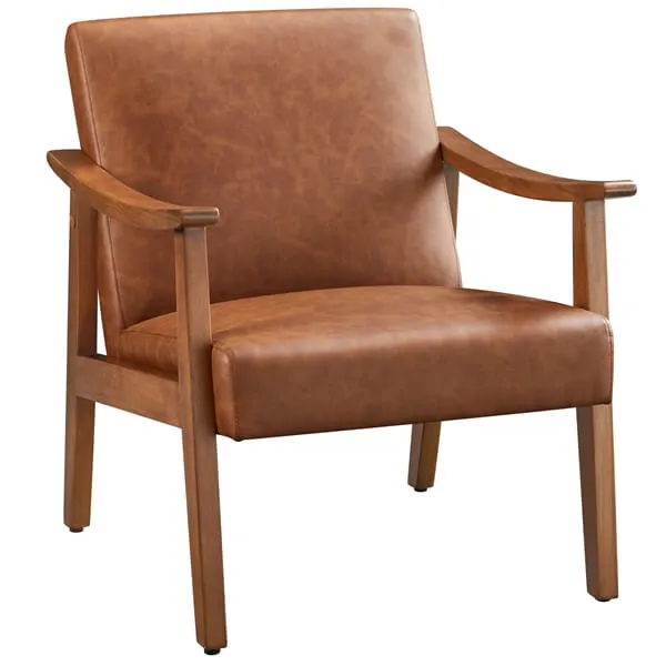 Yaheetech PU Leather Accent Chair